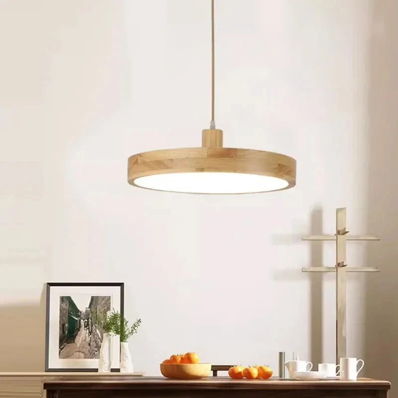 Nordic Pendant Light: Wooden LED Home Decor Hanging Lamp for Bedroom, Living, Dining Room, and Study