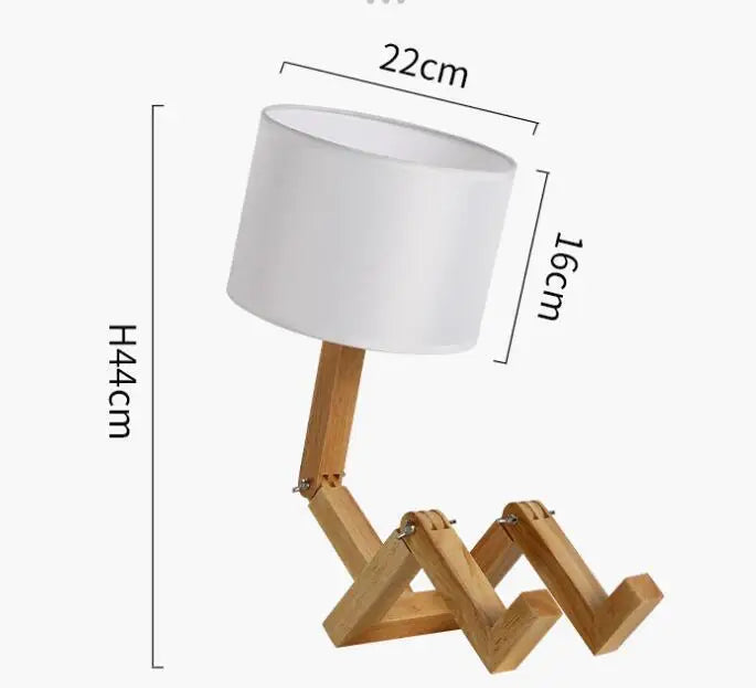 Wooden Robot Shape Creative Table Lamp: A Whimsical Addition to Your Decor