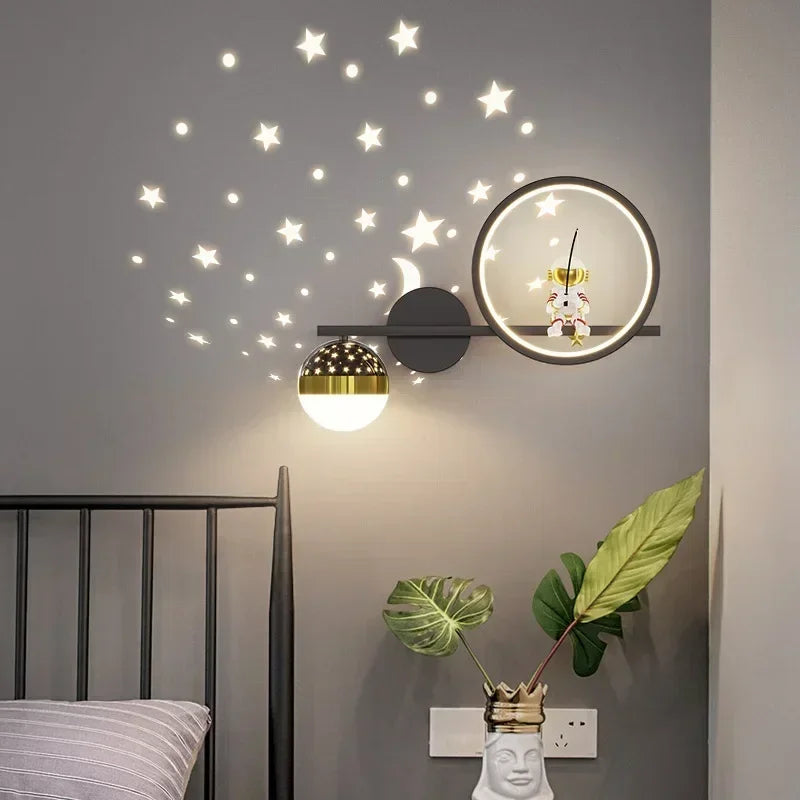 Astronaut Star Projector Wall Lamp for Children's Living Room