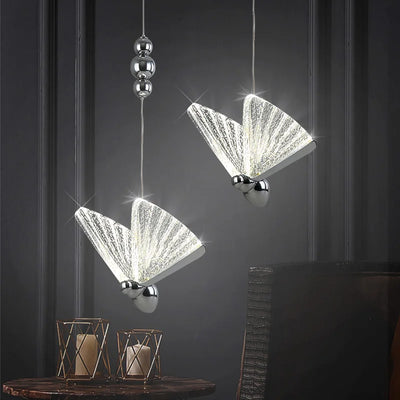 Butterfly LED Pendant Light: Elegant Nordic Hanging Lamp for Living Spaces