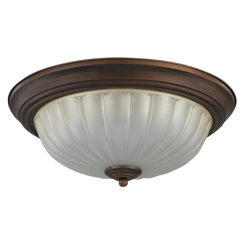 European Retro Round Ceiling Lamp - Wrought Iron Luxury Light Fixture for Elegant Interiors