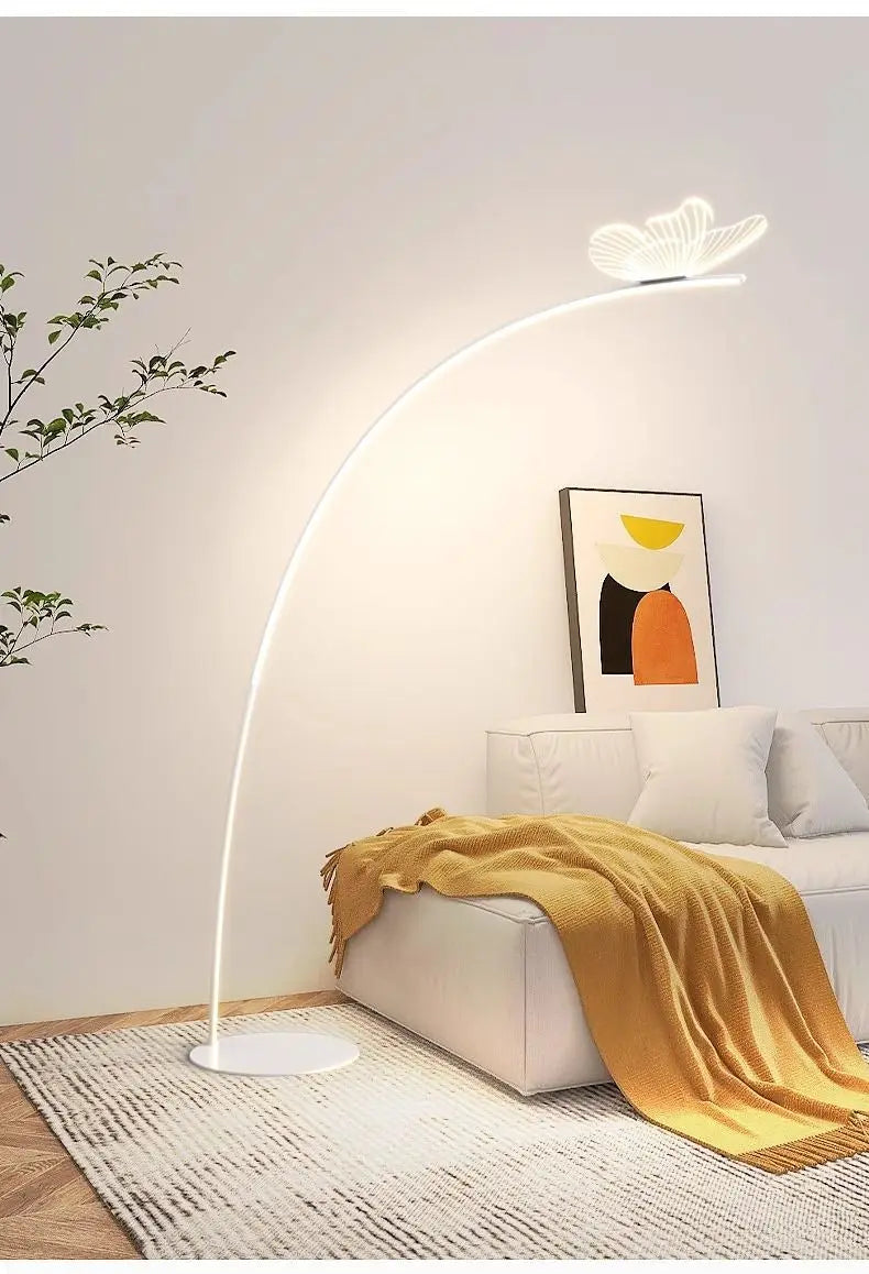 Nordic Minimalist Butterfly Floor Lamp – Luxury LED Vertical Lamp for Living Room and Bedroom