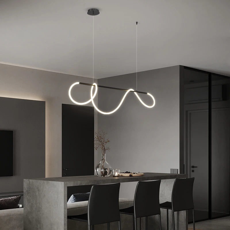 Modern Long Hose LED Ceiling Chandelier for Dining and Living Room Kitchen 100cm Pendant Lamp Home Decor Lighting