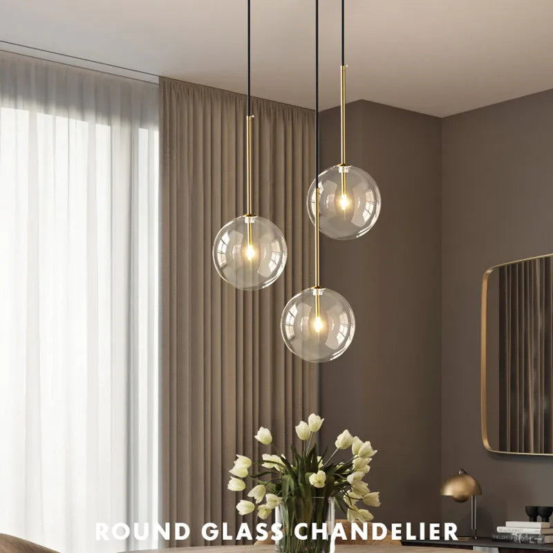 Sleek and Contemporary: Clear Glass Globe LED Pendant Lights