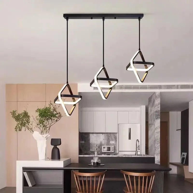 Modern LED Pendant Light | Black Chandelier for Dining Room & Bedroom