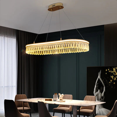 Contemporary Crystal LED Chandelier - Illuminate Your Living and Dining Spaces with Modern Elegance