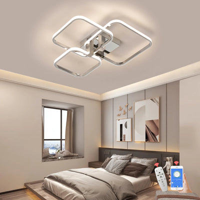 Modern Ceiling Chandelier - Gold Chrome Living Room Dimmable Bedroom Ceiling Light with 3-6 Heads for Kitchen Lamp