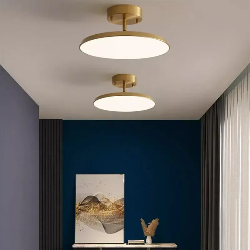 Modern Rotatable LED Ceiling Light - Black and Gold Finish for Bedroom, Living Room, Corridor, and More