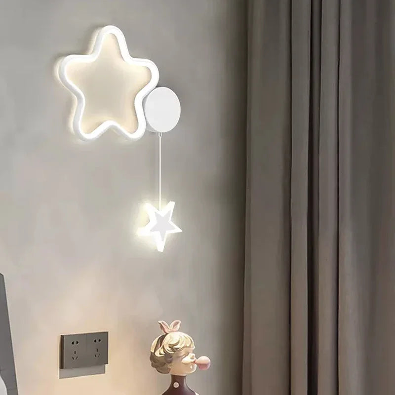 Modern LED Wall Lamp - Cloud, Star, and Moon Sconce for Child's Living Room, Study, Bedroom