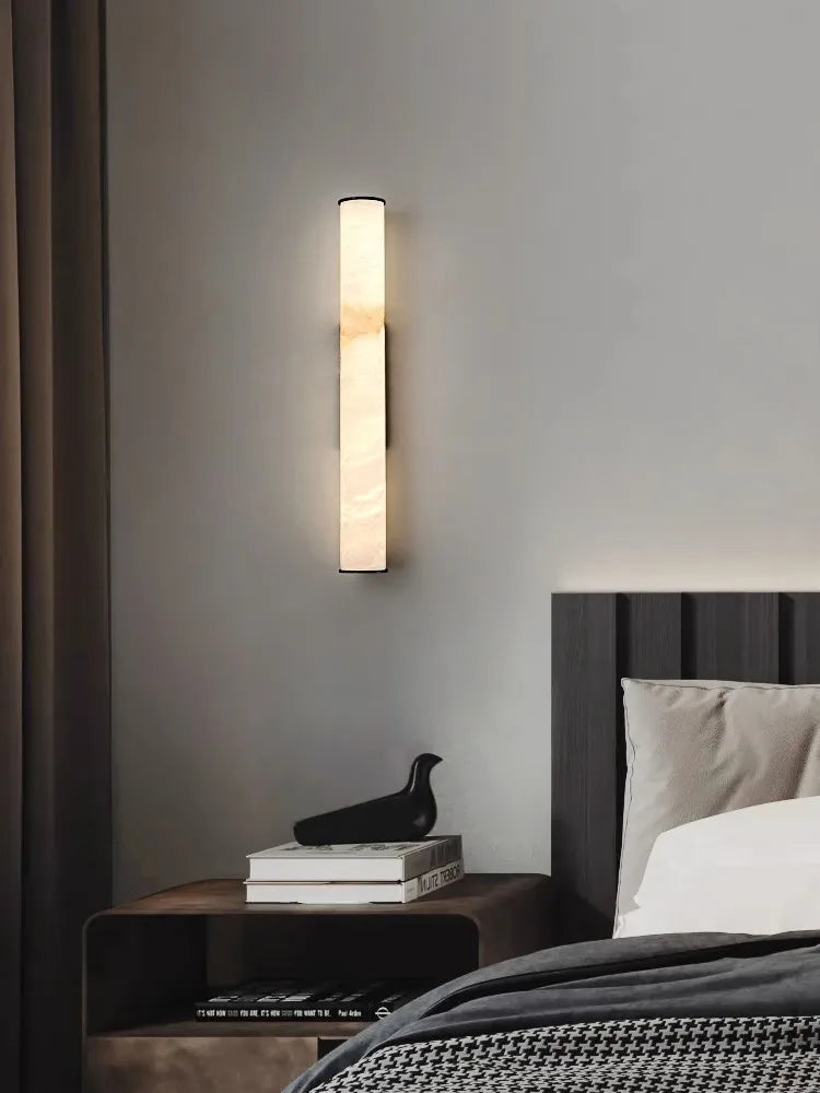 Modern White Marble LED Wall Lamp for Elegant Interiors