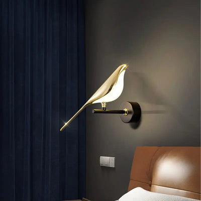 Illuminate Your Space with Modern LED Magpie Bird Wall Lamp