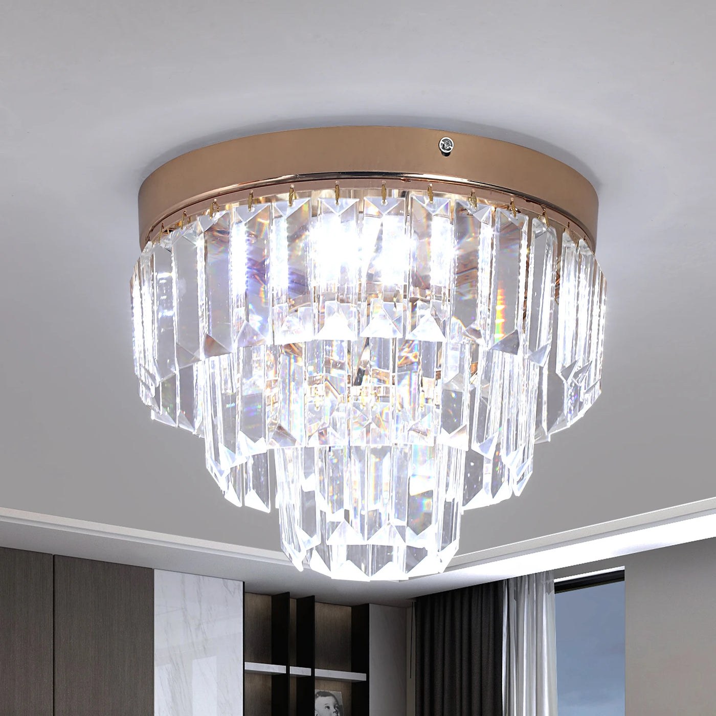 Modern K9 Crystal LED Ceiling Lamp - Nordic Chandelier