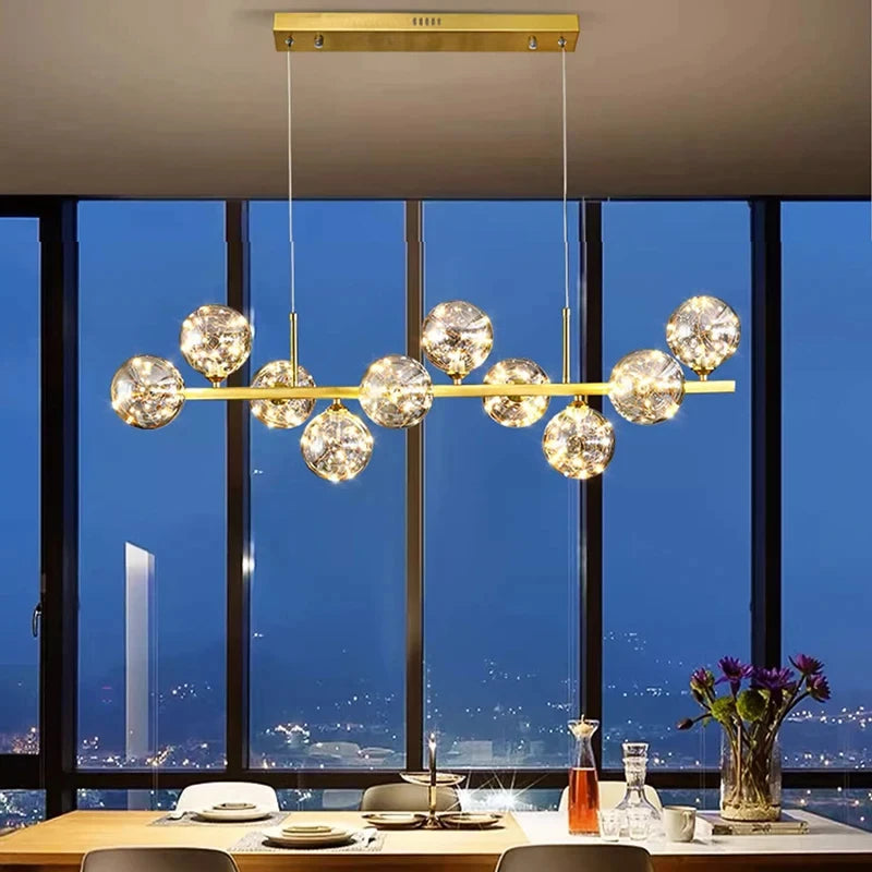 Contemporary LED Pendant Chandelier for Stylish Dining Room Illumination