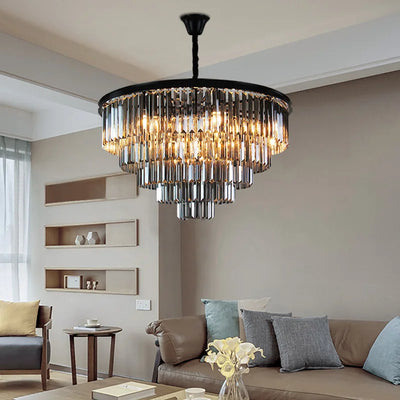 Modern Crystal Gold Chandelier - Elegant Lighting Fixture for Living Room and Bedroom Decor