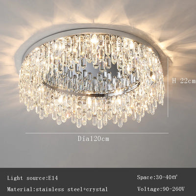 2024 Luxury Crystal Ceiling Light - Elegant Lustres for Bedroom and Living Room Decor