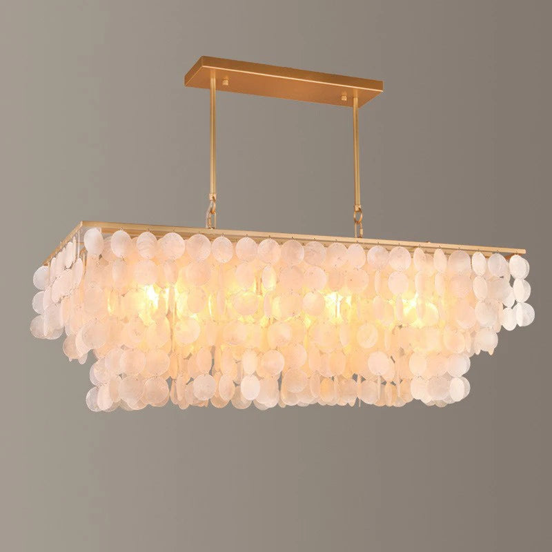 Modern Scandinavian Shell Chandelier - Luxury Dining Room and Living Room Lighting Fixture