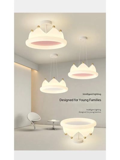 Nordic Crown Pendant Light – Creative Novelty Ceiling Lamp for Children's Room and Bedrooms