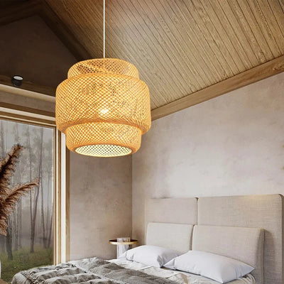 30cm Modern Bamboo Pendant Light - Handcrafted Elegance for Rustic Charm