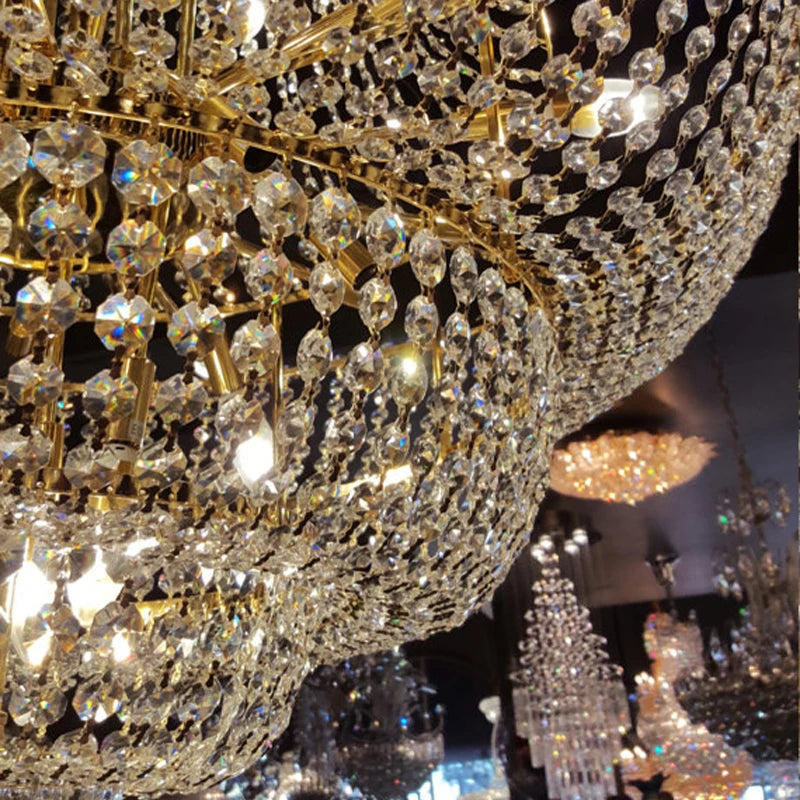 Phube Large Empire Gold Crystal Chandelier Light