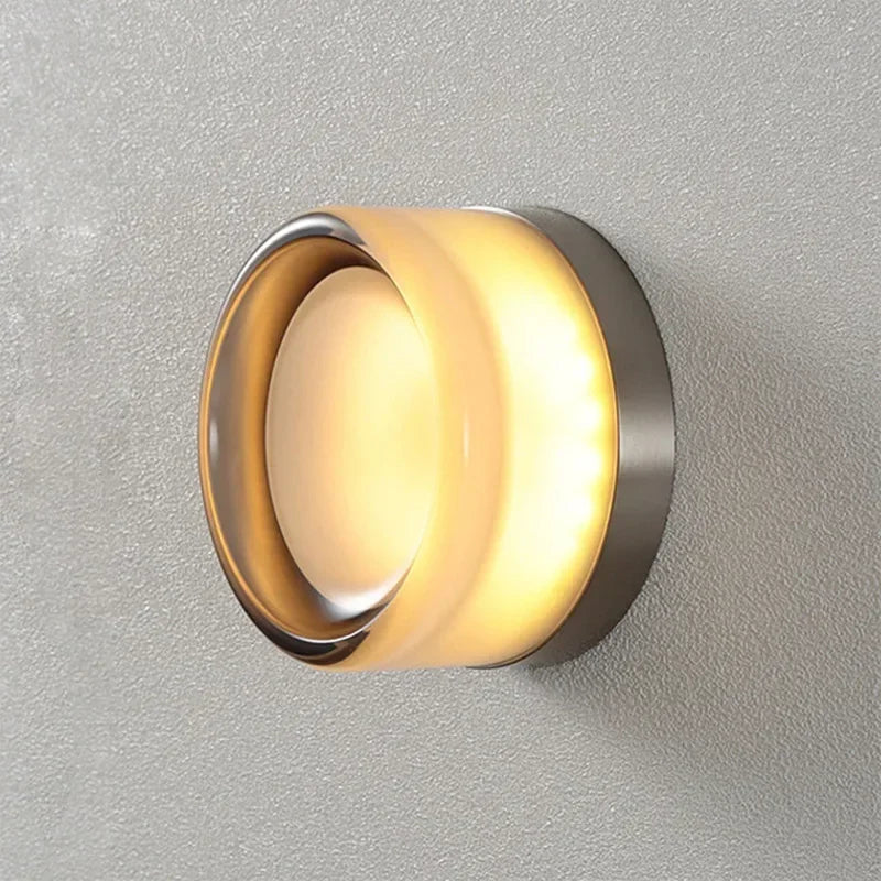 Modern LED Wall Lamp Amber Jelly Small Wall Sconces Bedside Room Decor Light Living Room Hotel Aisle Smoke Grey Lighting Fixture