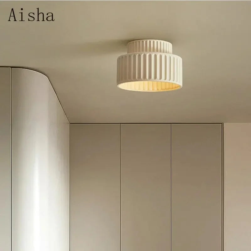 Japanese Style Wabi-Sabi Balcony Ceiling Lamp for Nordic Home Lighting