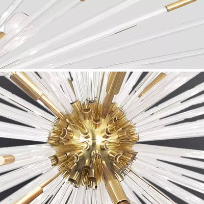 Crystal Dandelion Ceiling Chandelier - Luxury LED Hanging Lamp for Living Room, Hall, Restaurant