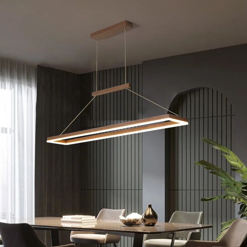 Modern Aluminum LED Ceiling Chandelier - Sleek Hanging Lamp for Kitchen Island, Dining Table, and Office