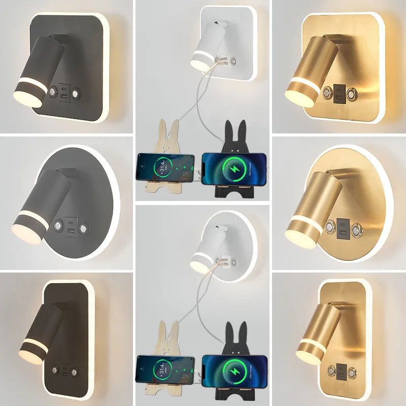 Reading Wall Lamp - USB Charging Wall Light for Bedroom, Living Room