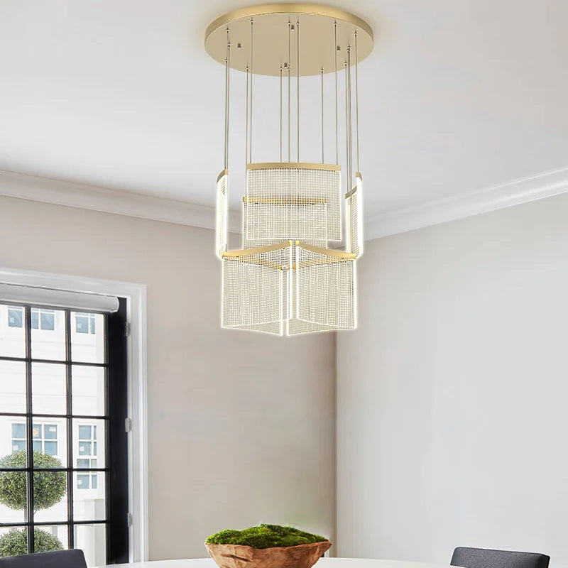 Modern LED Chandelier Lighting with Acrylic Lamp Shades