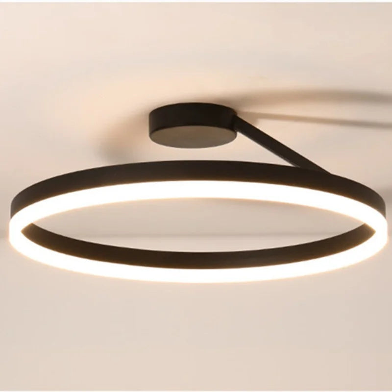 Contemporary Ring LED Ceiling Chandelier - Dimmable Pendant Light for Dining, Living Room, and Bedroom Decor