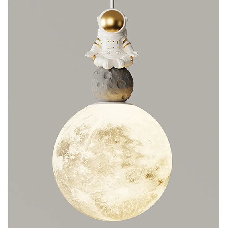 Lunar Astronaut Pendant Light - Minimalist Charm for Bedroom Decor