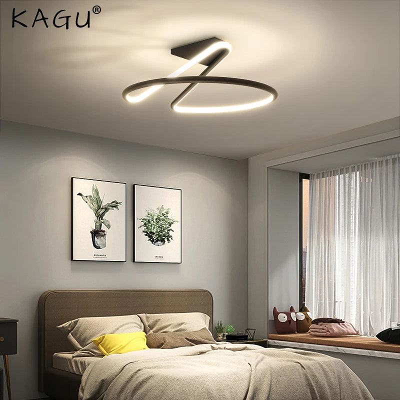 Ceiling Light Simple Modern Bedroom Atmosphere Duplex Villa Hall Nordic Lamps Minimalist Living Room Lamp Room Ceiling Lights