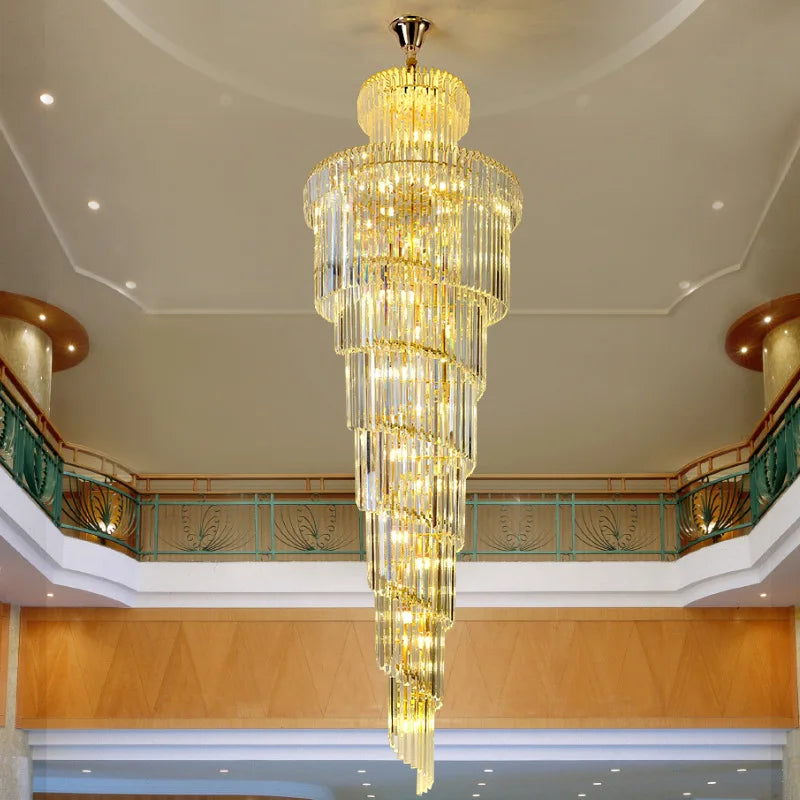 Nordic Luxury Crystal LED Ceiling Chandelier with Gold Finish for Home Decor Lighting