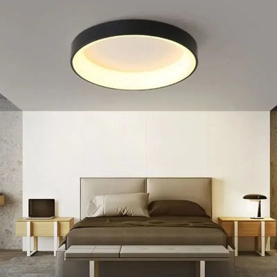 Nordic LED Round Ceiling Lights - Modern Black, White, Gray Home Decor Lamps for Bedroom, Living Room, Study, and Dining Rooms