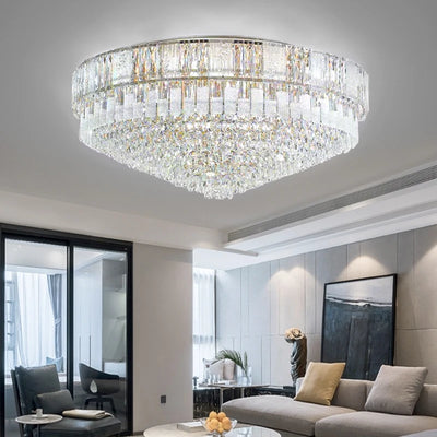 Modern Luxury Crystal LED Ceiling Chandelier - Gold Hanging Lamps for Living Room, Lustre Lighting