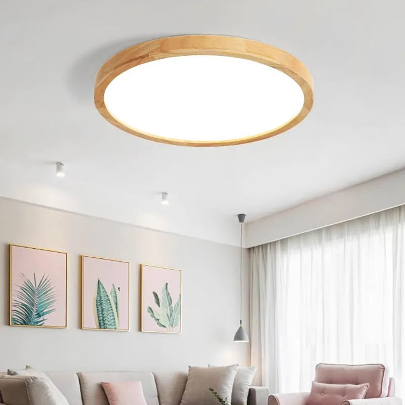 Nordic Ultra-thin LED Wooden Ceiling Lights - Modern Elegance for Every Room