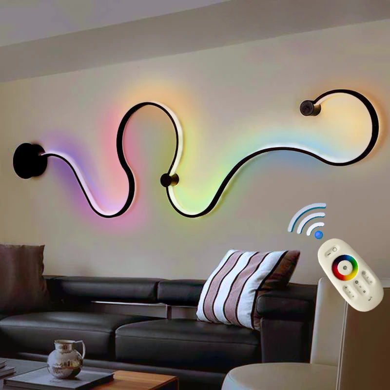 Modern RGB LED Wall Lamps | Black and White Bedroom Wall Lights for Home Decor