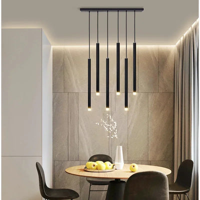 Modern Linear LED Pendant Light - Matte Black Finish