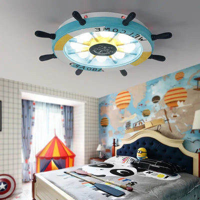 European-style Ocean Rudder Ceiling Lamp: A Nautical Touch for Your Children's Room