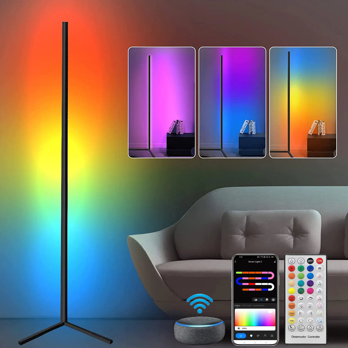 63-inch RGB LED Light Bar | Bluetooth Music Rhythm Floor Lamp