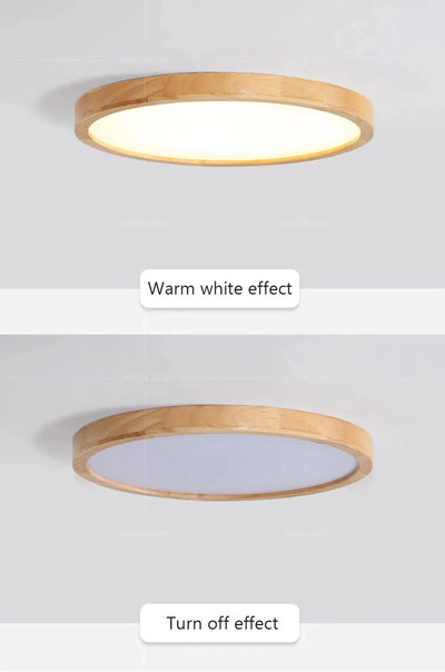 Nordic Ultra-thin LED Wooden Ceiling Lights for Living Room Bedroom - Ceiling Lamp Wood Fixture Lamp Modern Acrylic Lampshade