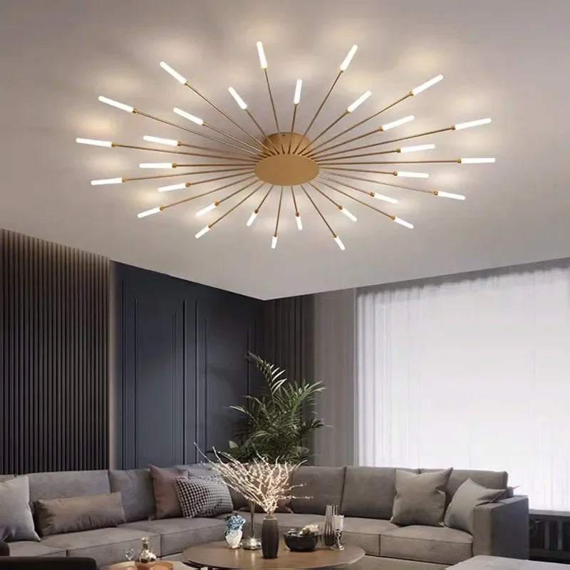 LED Nordic Fireworks Ceiling Chandelier - Modern Indoor Lighting Fixture