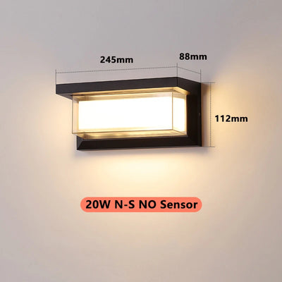 LED Outdoor Waterproof Wall Light with Motion and Voice Sensors – 20W for Porch, Balcony, and Garden