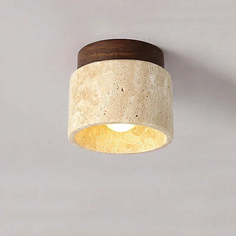 Modern Nordic Stone Ceiling Lamp - LED Flush Mounted Light for Bedroom, Corridor, Foyer, and Staircase