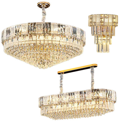 Modern Luxury Crystal LED Ceiling Chandelier - Gold Hanging Lamps for Living Room, Lustre Lighting