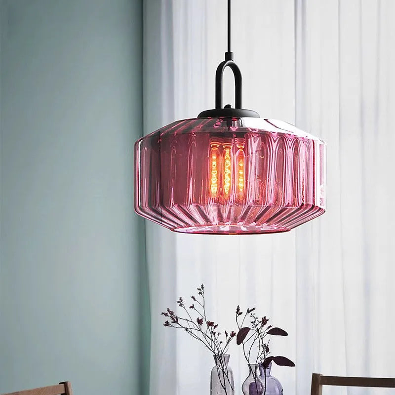 Retro Colour Glass Pendant Light