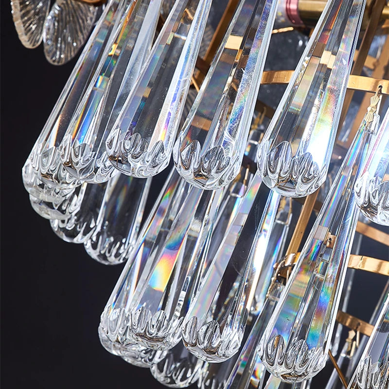 Modern Creative Light Luxury LED Crystal Ceiling Chandelier for Bedroom Living Room Restaurant Hotel Glass Pendant Lamp