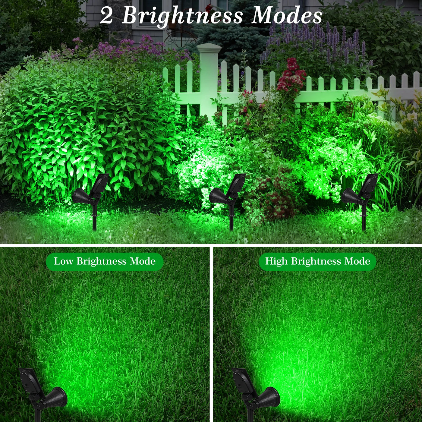 T-SUN Green LED Solar Spotlight - Waterproof Solar Wall Light for Garden