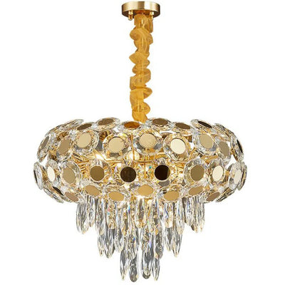 Modern Minimalist Creative Personality Light Luxury Chandelier Round Golden Lamp Living Room Bedroom Kitchen LED Chandelier