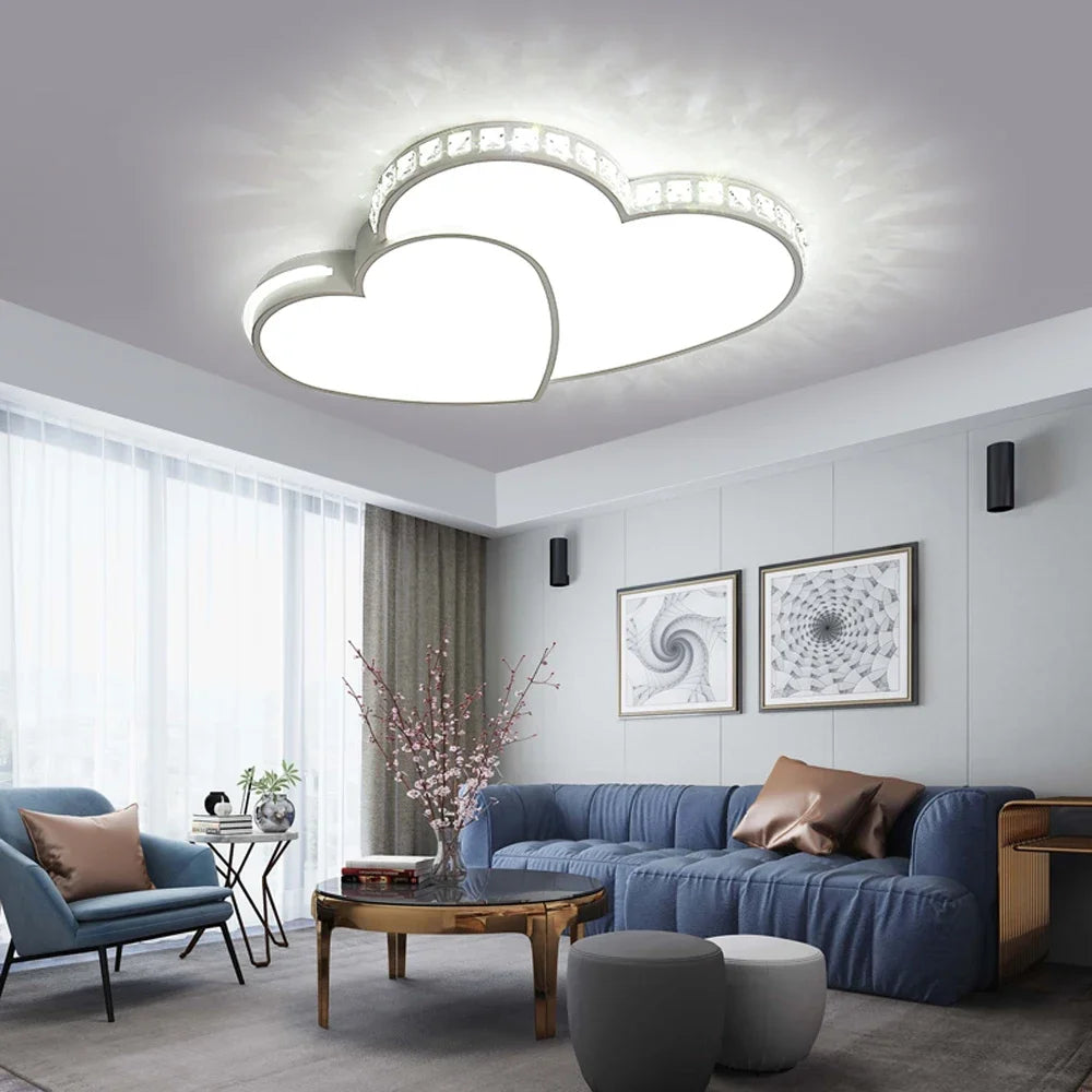 Modern Crystal Ceiling Light - Heart Shaped LED Fixture